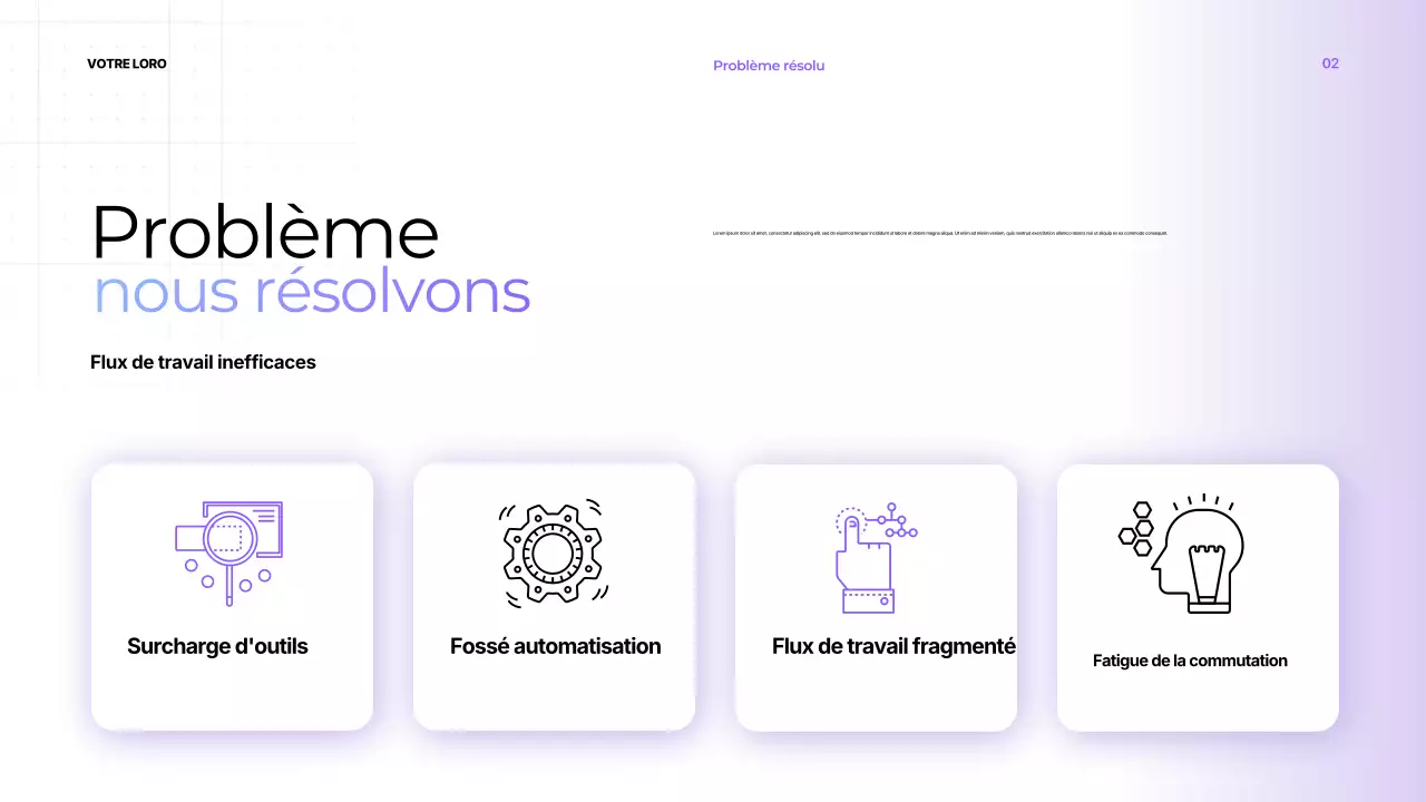 Présentation moderne sur la productivité violette