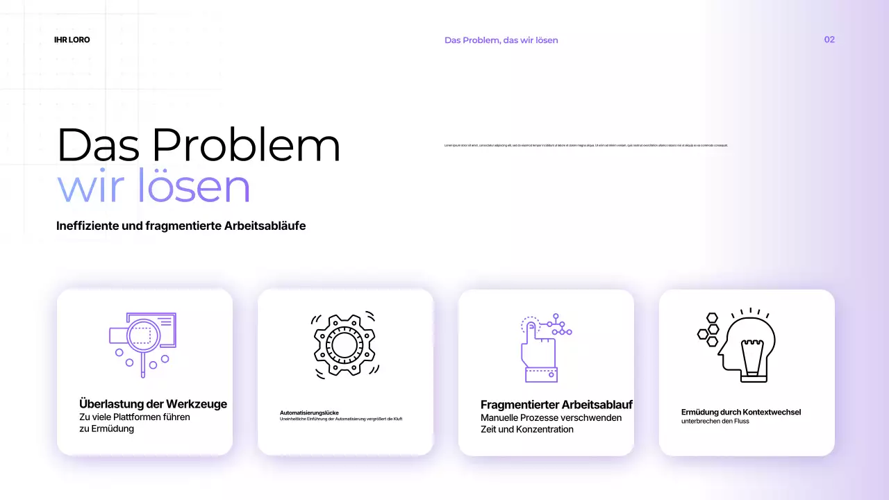 Lila Präsentation zur modernen Produktivität