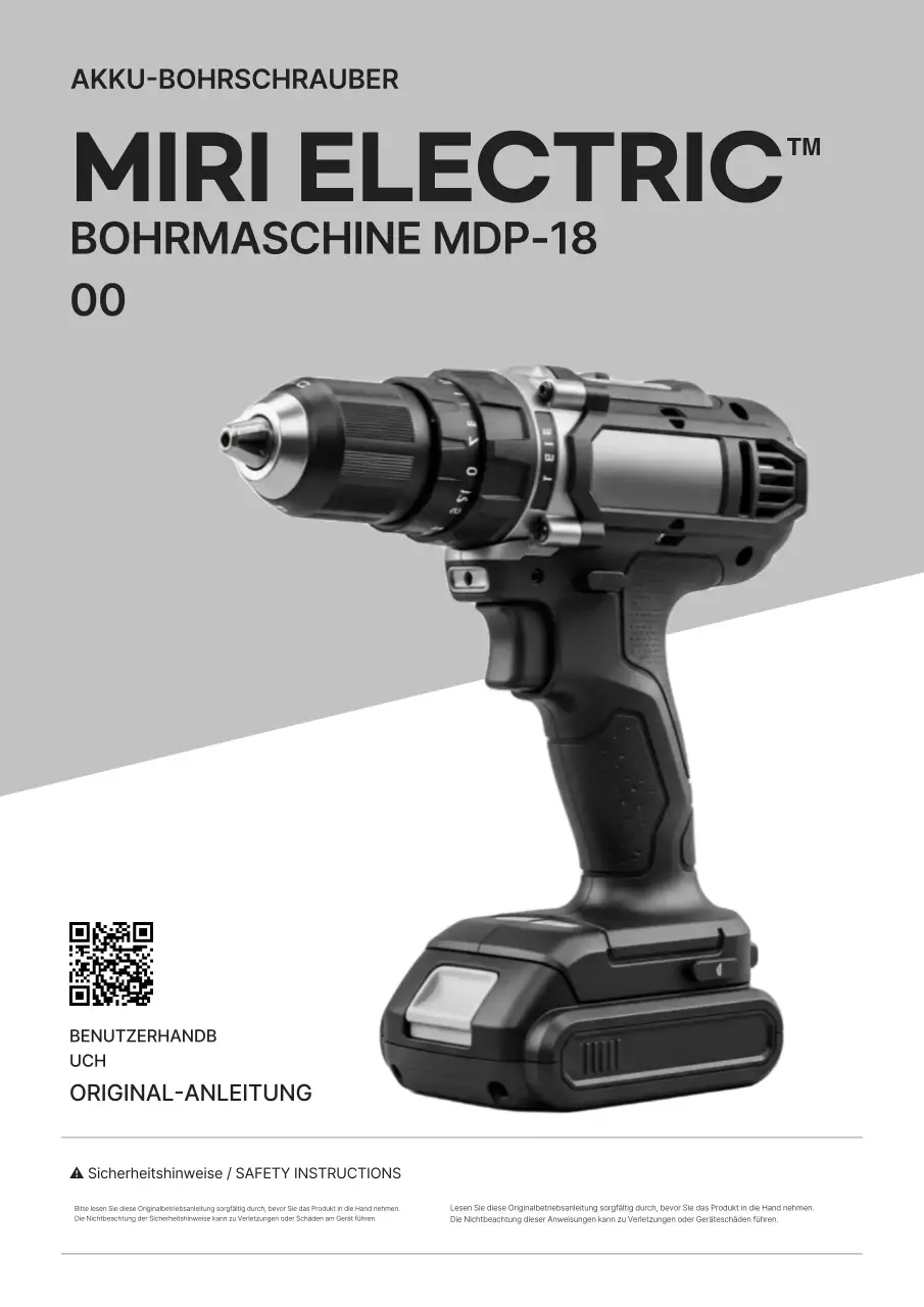 Bedienungsanleitung für moderne elektrische Bohrmaschinen von Gray