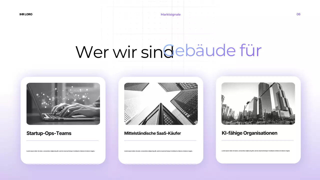 Lila Präsentation zur modernen Produktivität