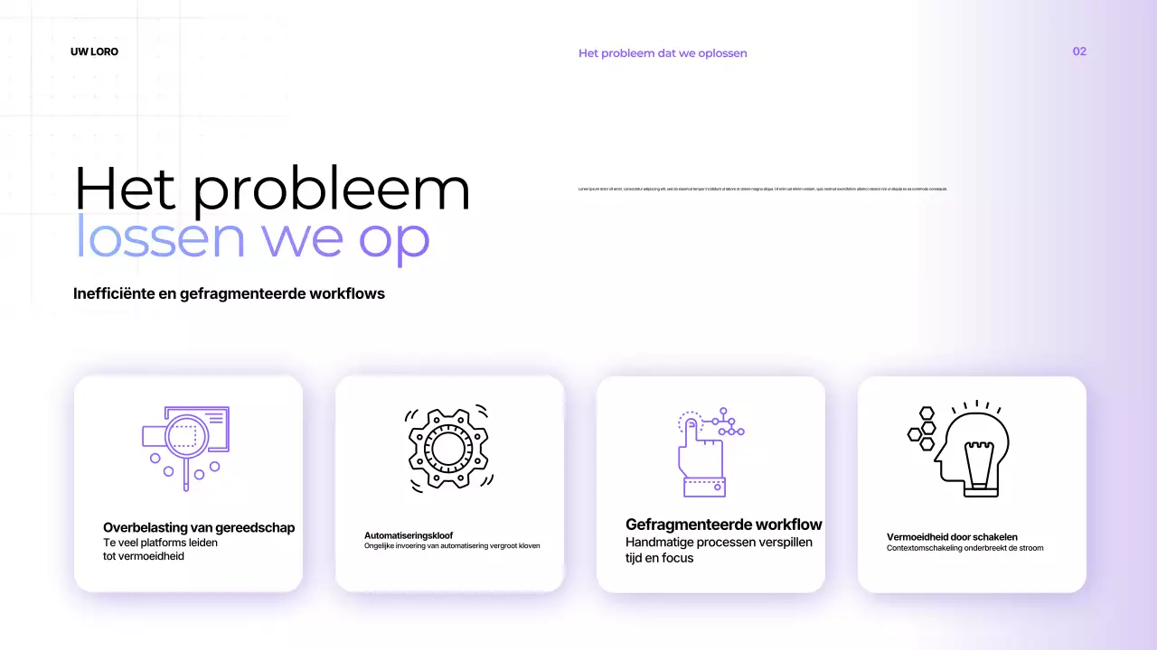 Paarse moderne productiviteitspresentatie