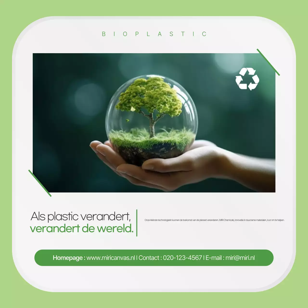 Promotie van een schoon, groen en milieuvriendelijk plasticbedrijf