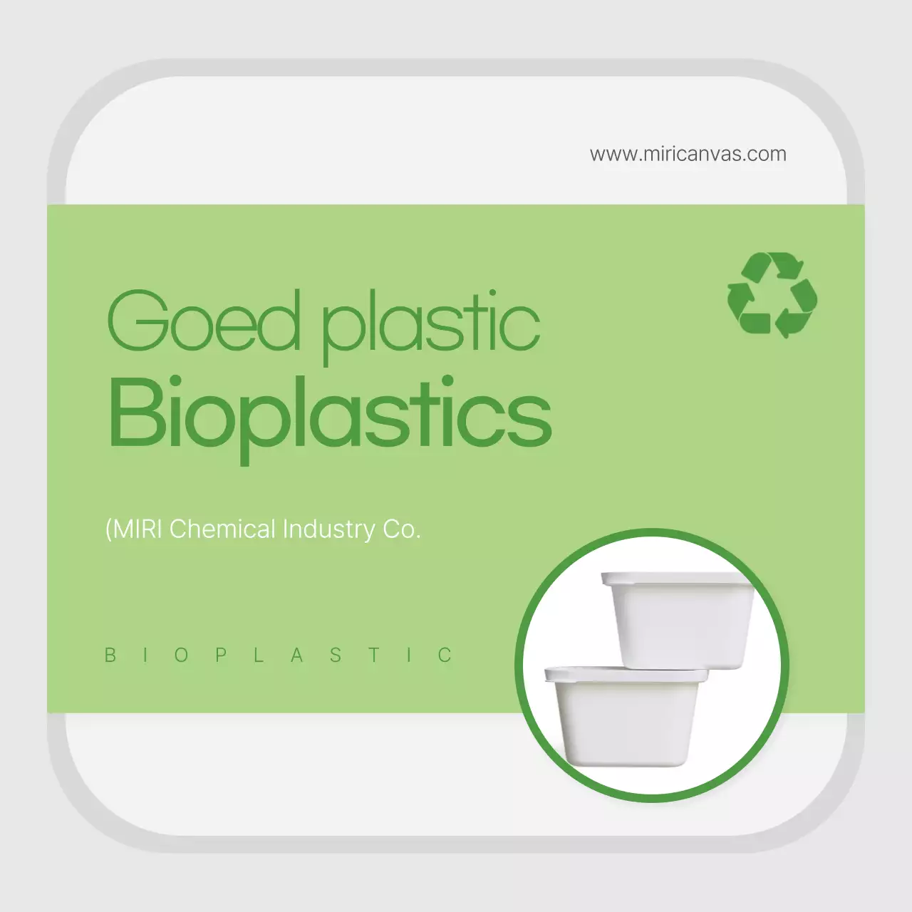 Promotie van een schoon, groen en milieuvriendelijk plasticbedrijf