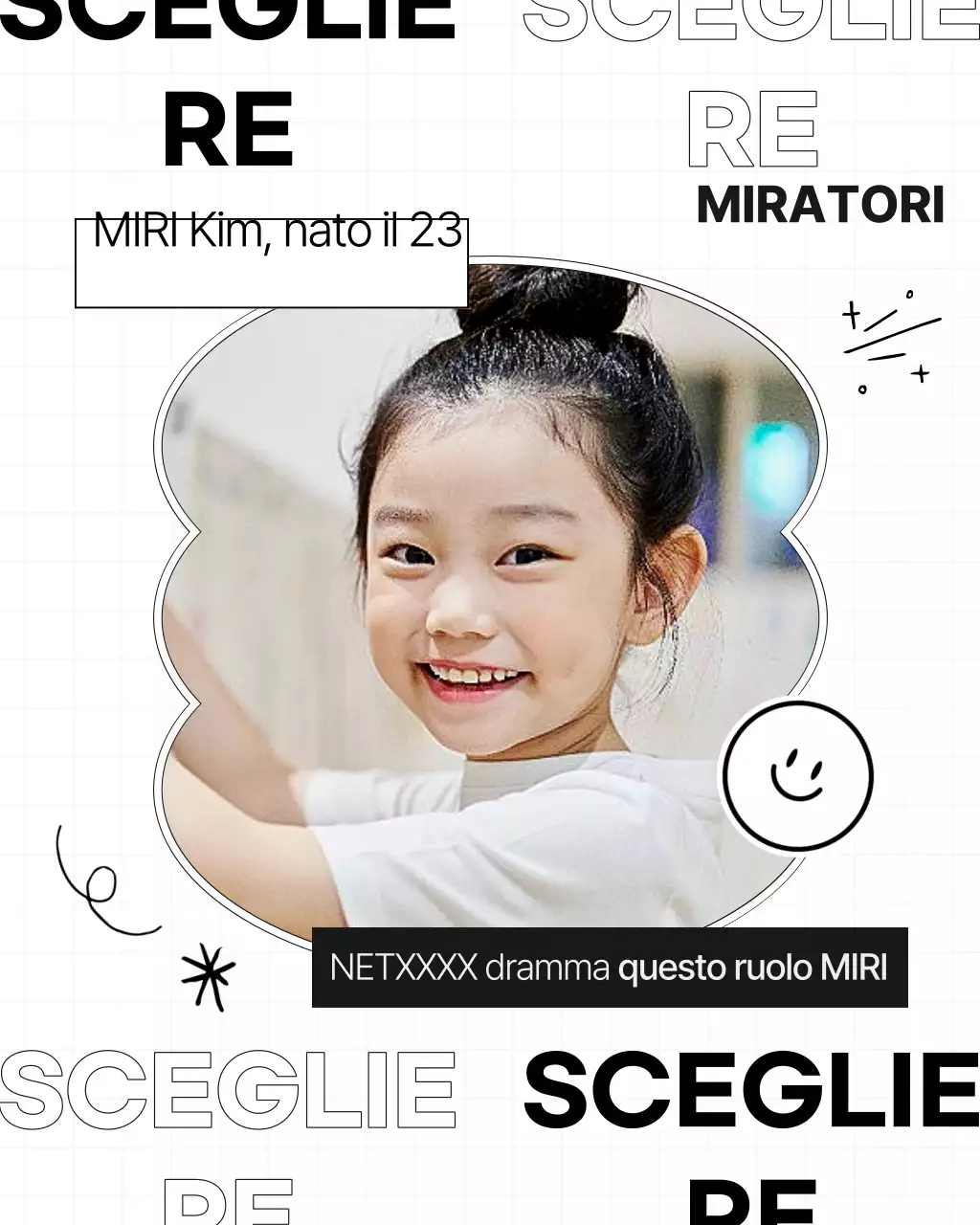 Semplice promozione del casting per attori bambini bianchi e neri