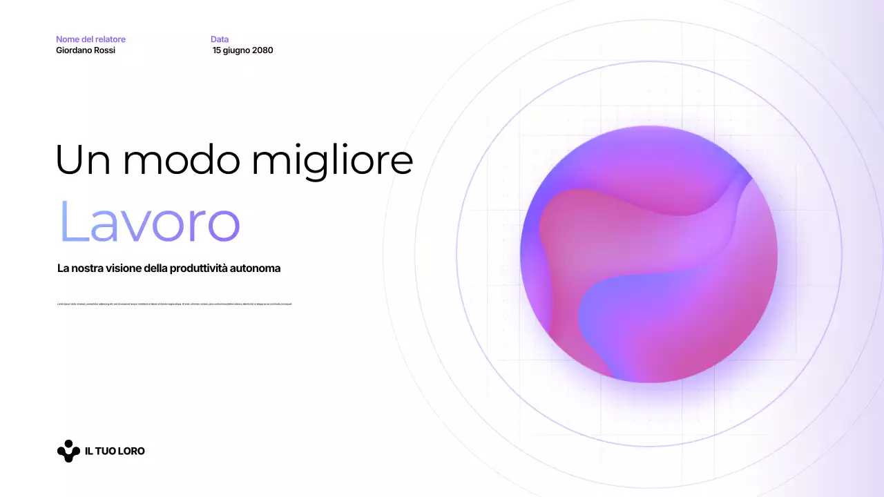 Presentazione sulla produttività moderna viola