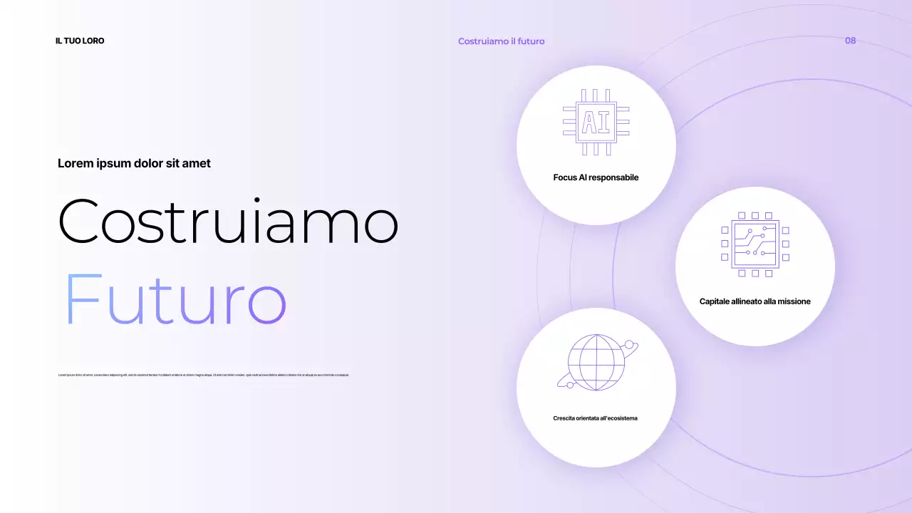 Presentazione sulla produttività moderna viola