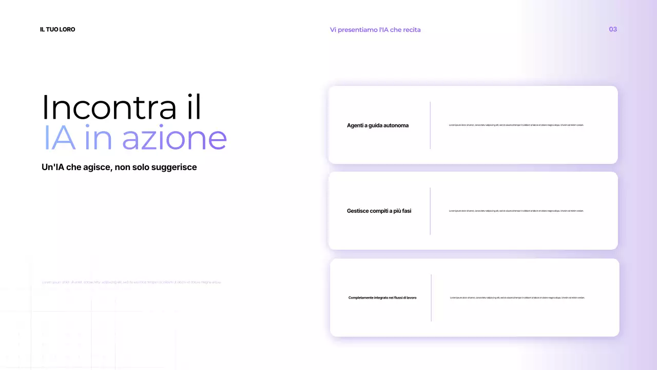 Presentazione sulla produttività moderna viola