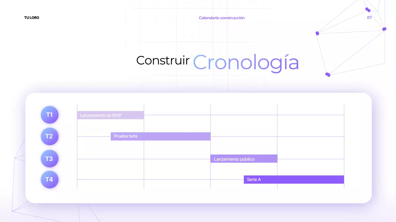 Presentación de productividad moderna en color púrpura