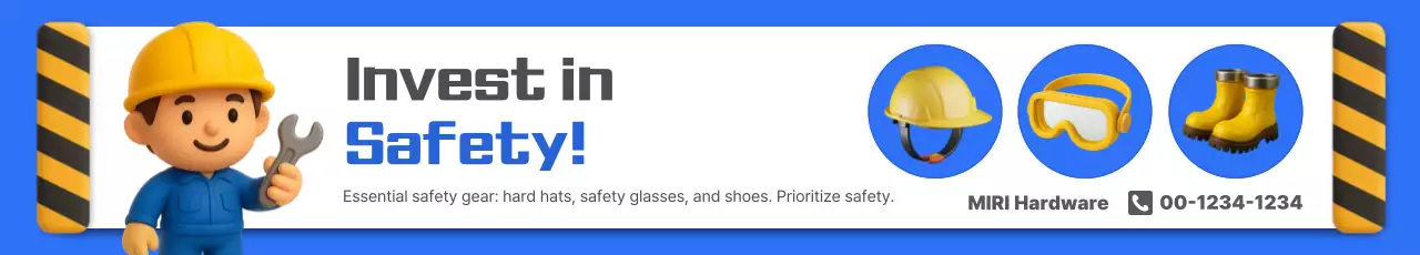 Campanha de promoção de segurança simples e azul