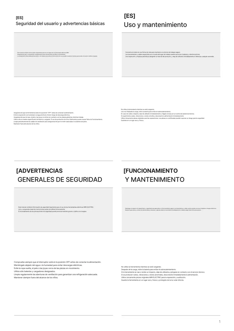 Manual del taladro eléctrico moderno gris