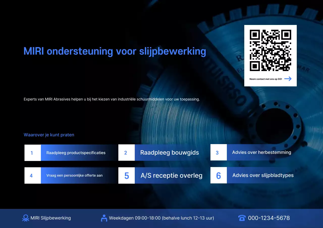 Blauwe moderne industriële adviesgids