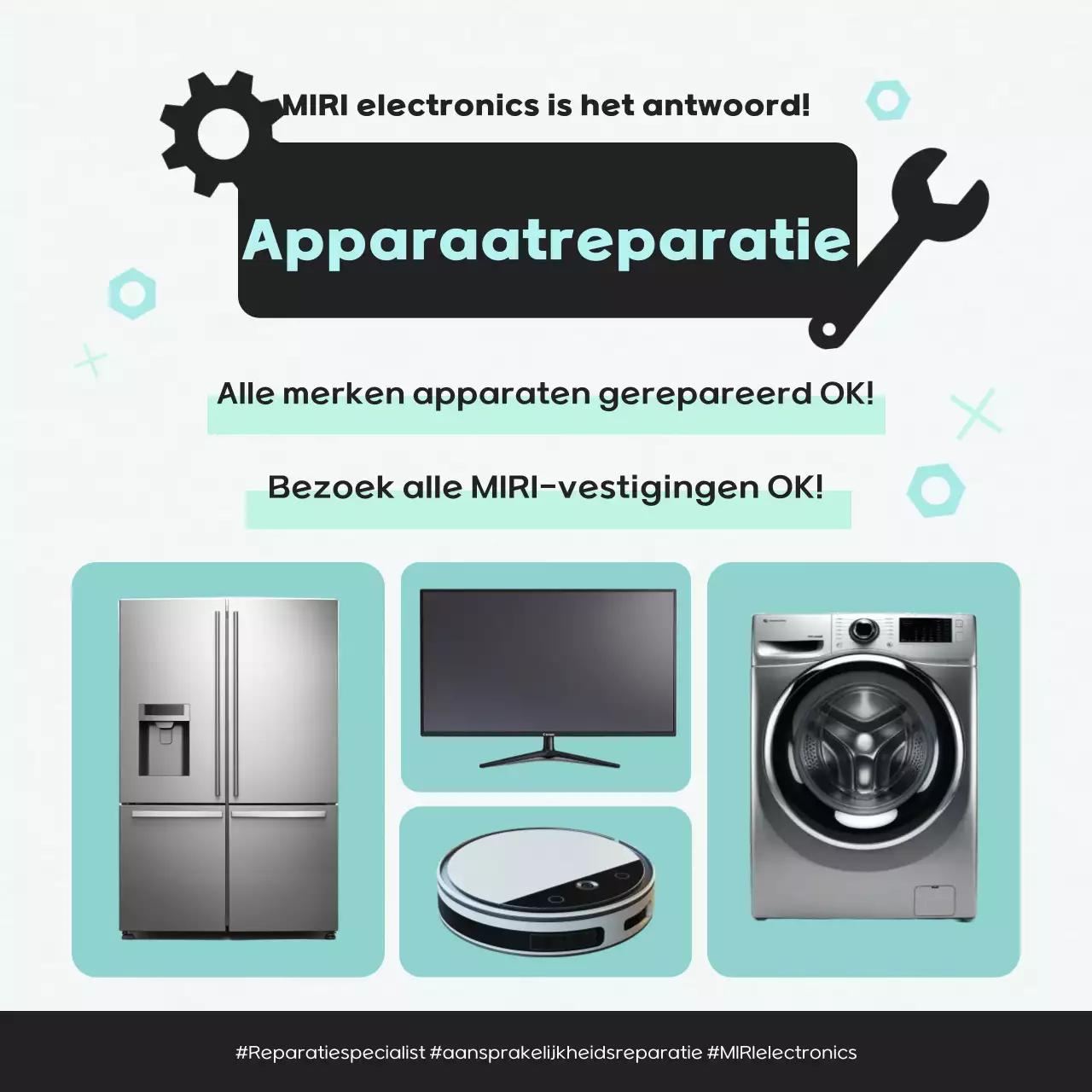 Advertentie voor reparatie van moderne apparaten van Mint