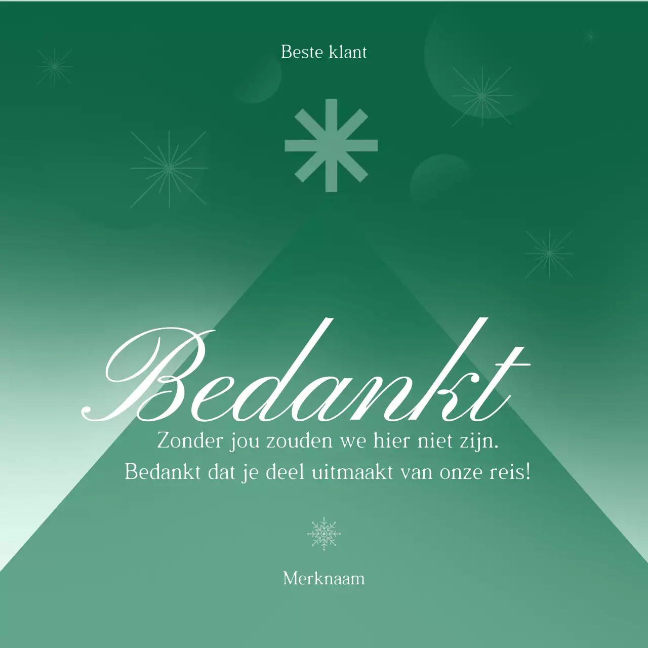 Groen en wit minimalistisch modern kerstgroet social media vierkant