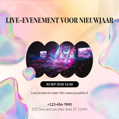 Aankondiging van Pink Abstract-evenement voor sociale media voor het nieuwe jaar