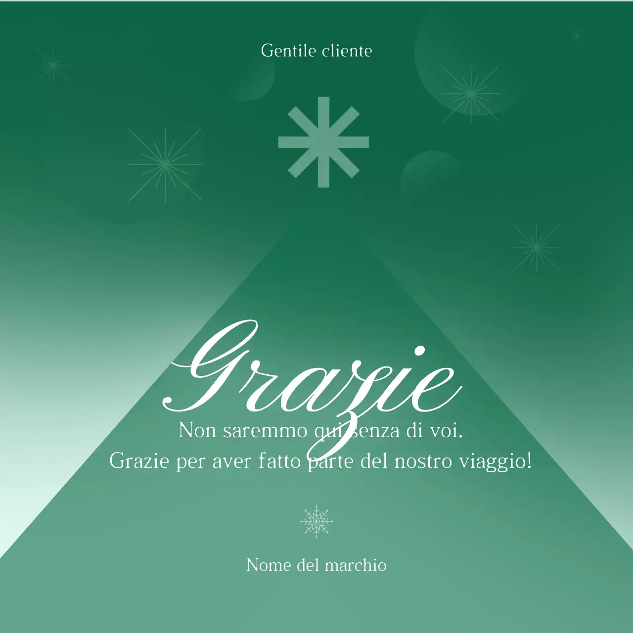 Quadrato dei social media per auguri di Natale minimalisti moderni e verdi in bianco