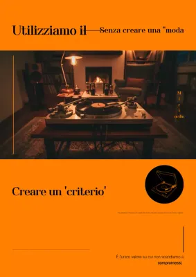 Pubblicità audio vintage arancione