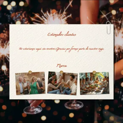 Cuadrado de felicitación de Año Nuevo minimalista moderno en blanco y rojo para redes sociales