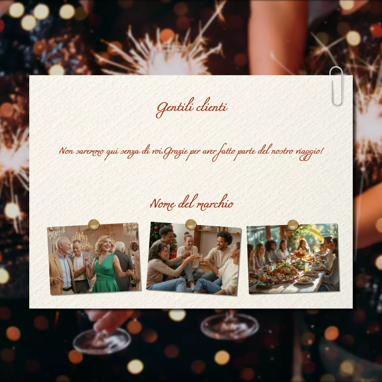 Quadrato dei social media per auguri di Capodanno minimalista moderno bianco e rosso