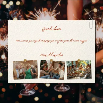 Quadrato dei social media per auguri di Capodanno minimalista moderno bianco e rosso