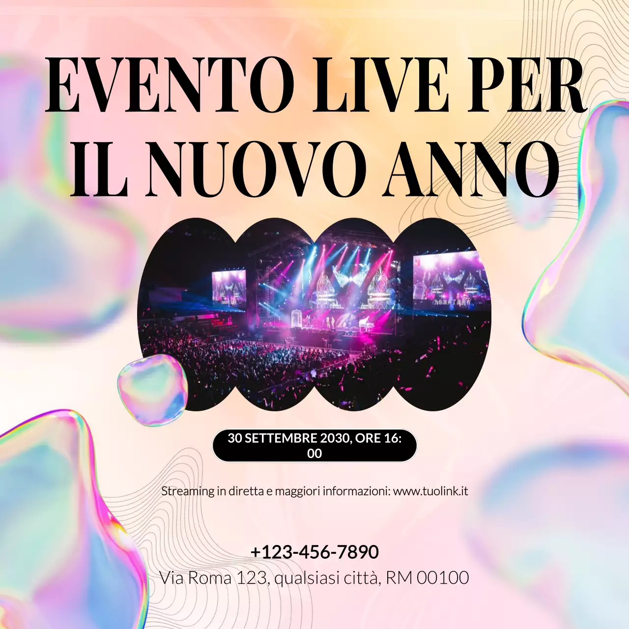 Annuncio dell'evento astratto rosa per i social media di Capodanno