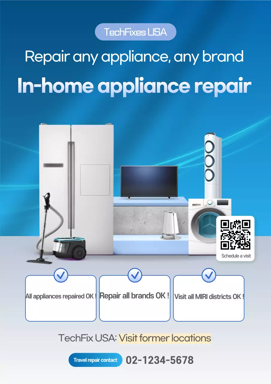 Quảng cáo dịch vụ sửa chữa nhà Blue Modern Appliances