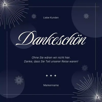 Minimalistischer Neujahrsgruß in Blau und Weiß (Social-Media-Platz)