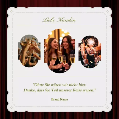 Minimalistischer Neujahrsgruß in Weiß und Grün für soziale Medien