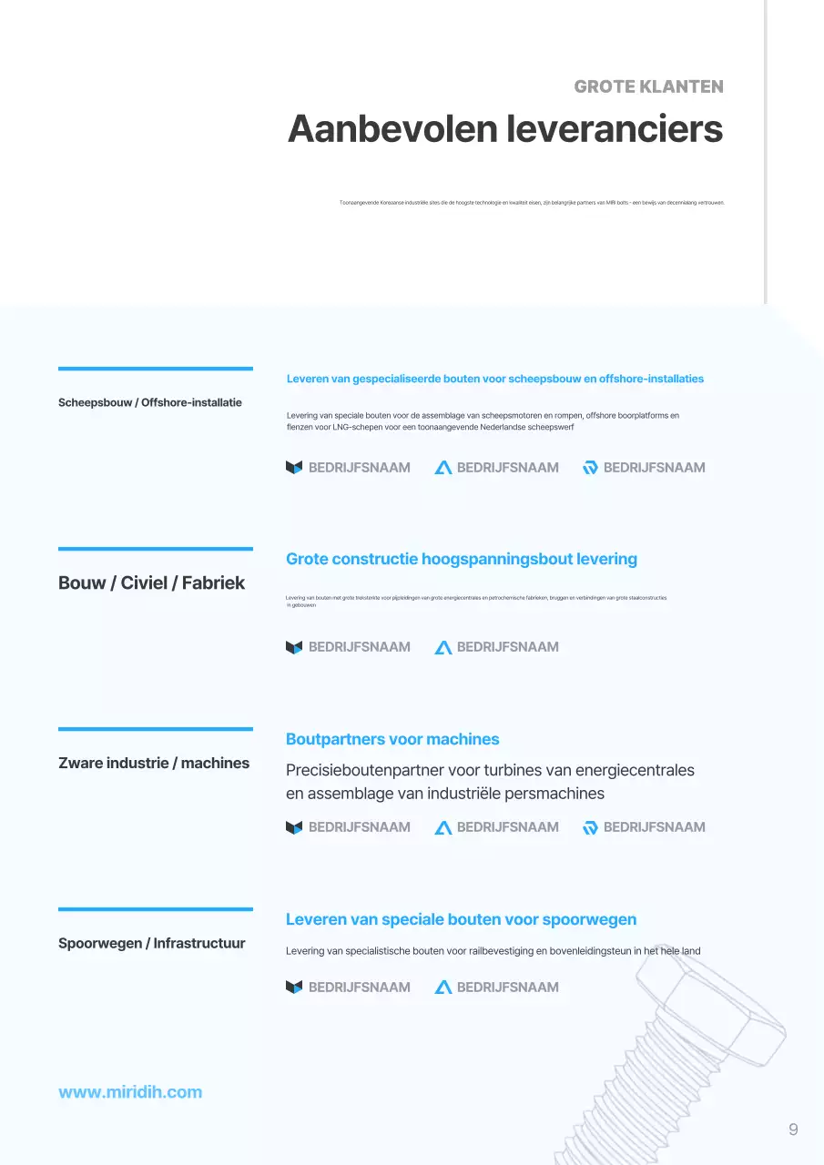 Hemelsblauwe moderne industriële catalogus
