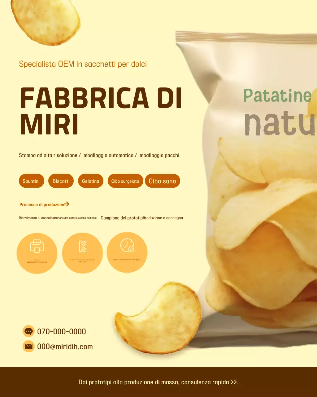 Pubblicità di biscotti moderni gialli