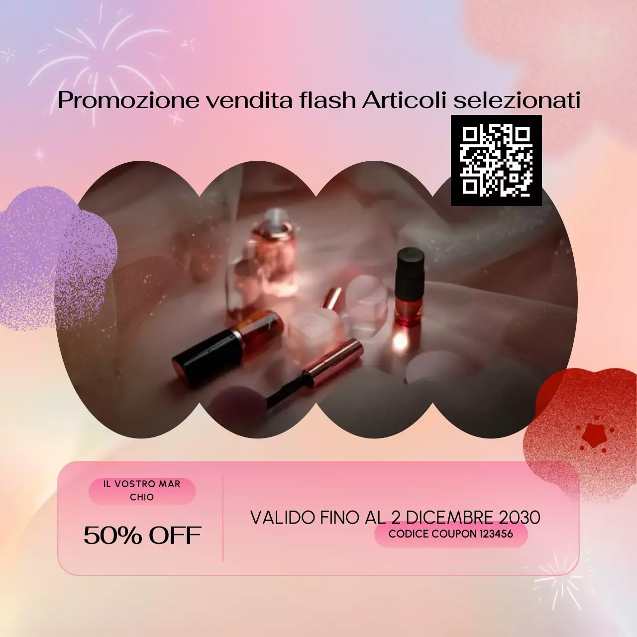 Coupon promozionale per il pacchetto di ingredienti Pink Cream per i social media di Capodanno