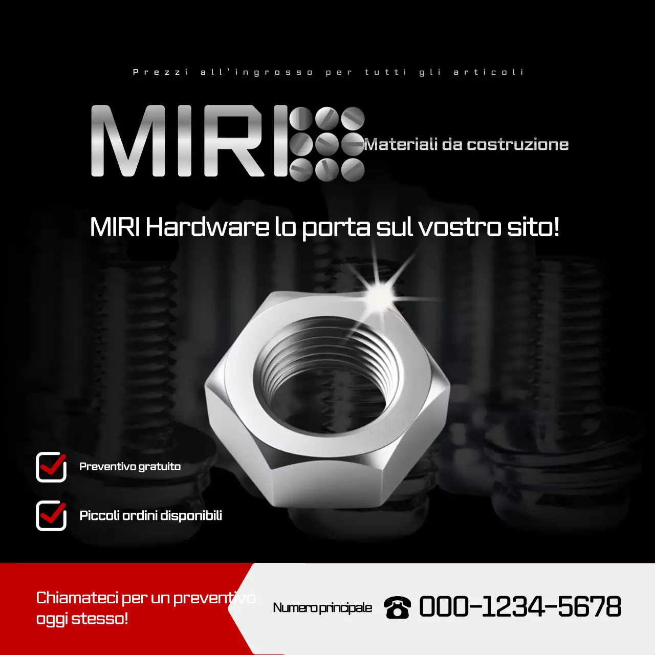 Pubblicità di materiali da costruzione moderni neri