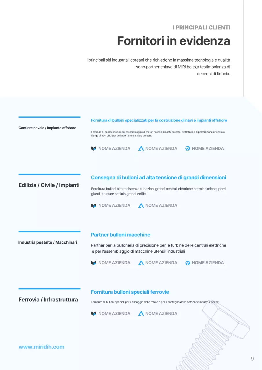 Catalogo industriale moderno blu cielo
