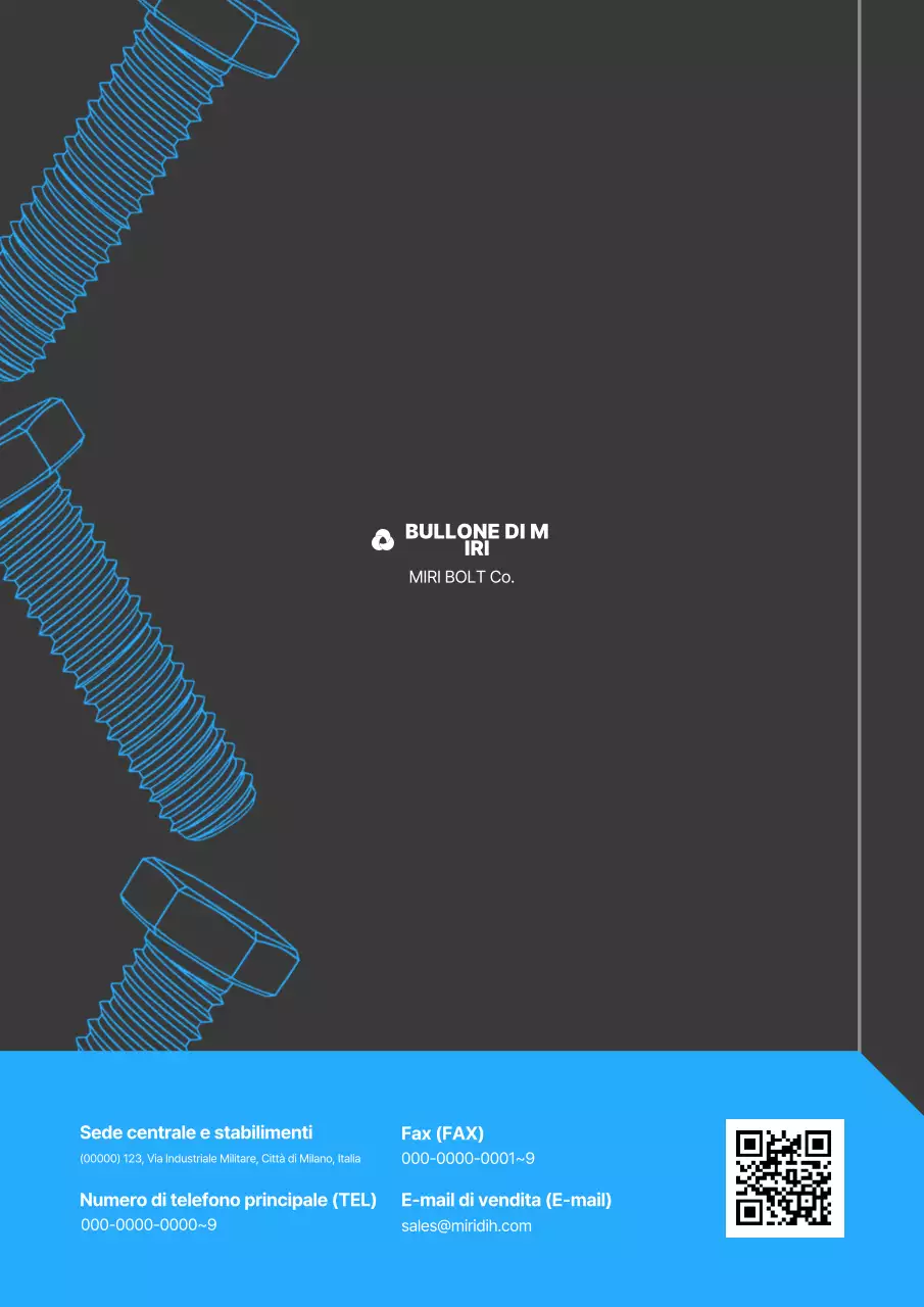 Catalogo industriale moderno blu cielo