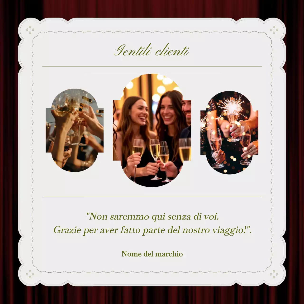 Quadrato dei social media con auguri di Capodanno minimale bianco e verde