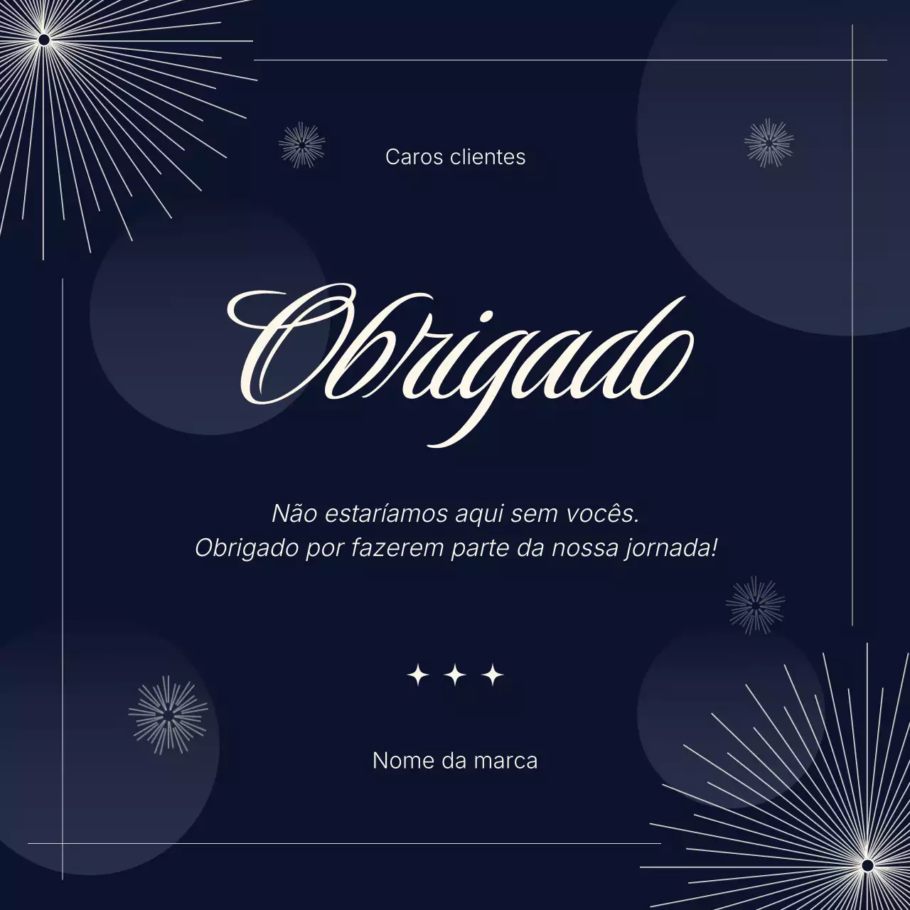 Quadrado minimalista azul e branco para redes sociais com mensagem de Ano Novo.