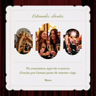 Cuadrado de felicitación minimalista de Año Nuevo en blanco y verde para redes sociales