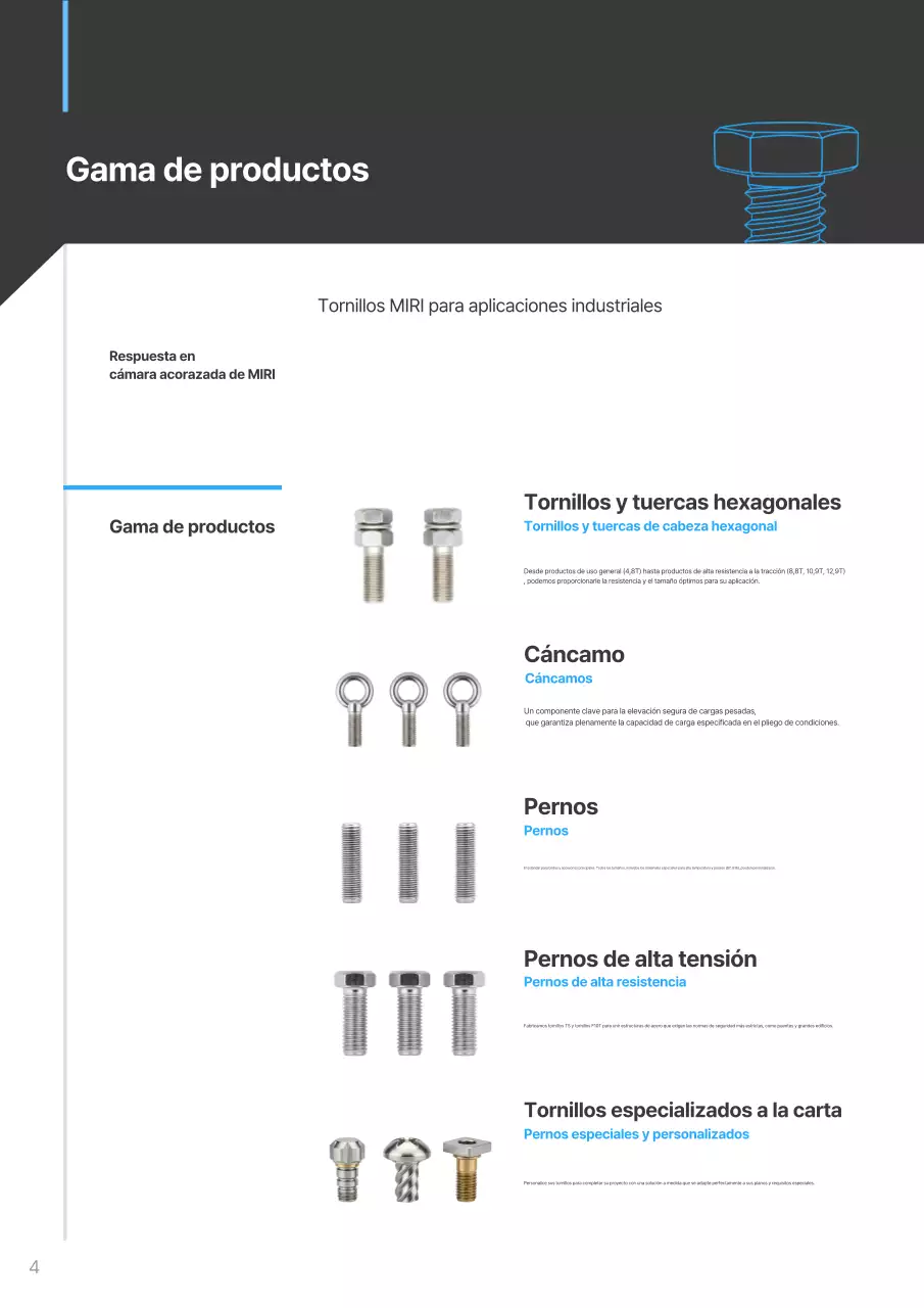 Catálogo industrial moderno azul cielo