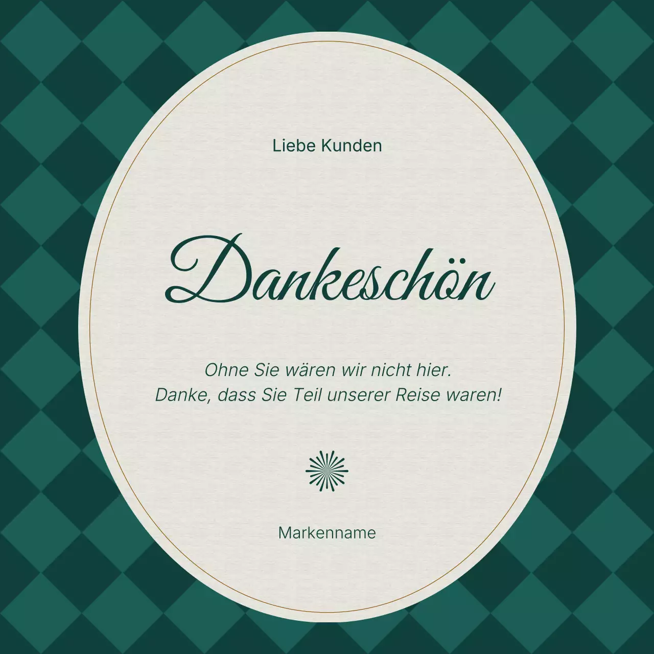 Grün-weißer Vintage-Klassiker: Neujahrsgruß für soziale Medien (Platz)