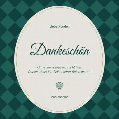 Grün-weißer Vintage-Klassiker: Neujahrsgruß für soziale Medien (Platz)