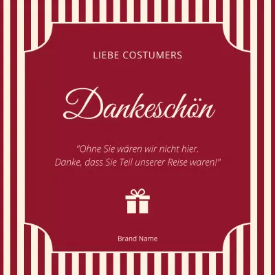 Rote und beige Retro-Vintage-Neujahrsgrüße für soziale Medien (quadratisch)