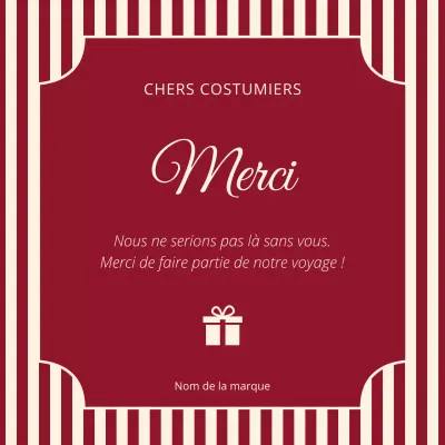 Rouge et beige rétro vintage vœux de Nouvel An carré pour les réseaux sociaux