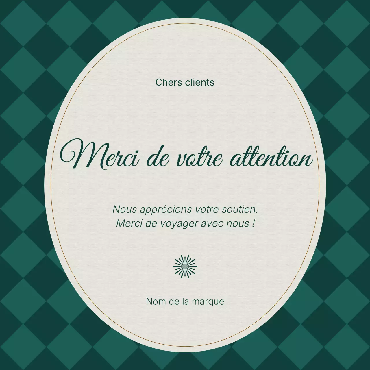 Carte de vœux classique vintage verte et blanche pour le Nouvel An sur les réseaux sociaux