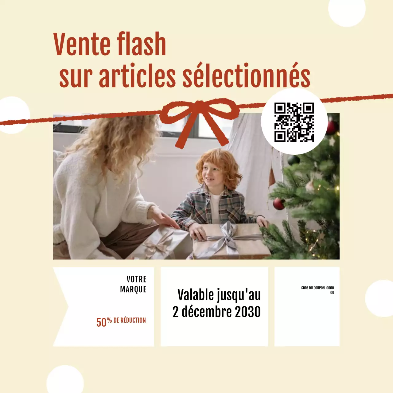 Promotion des soldes de fin d'année beige moderne