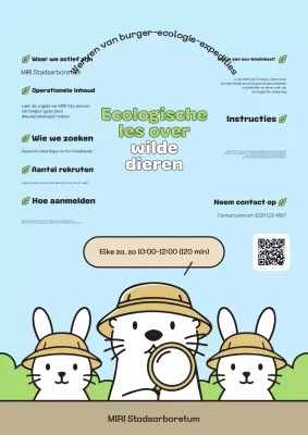 Werving van Sky Blue Cute Ecology Education