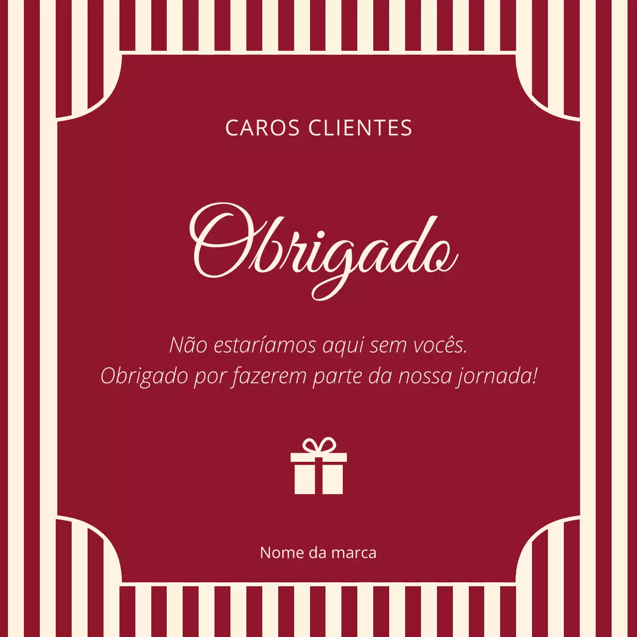 Mensagem retrô vintage de Ano Novo em vermelho e bege para redes sociais.