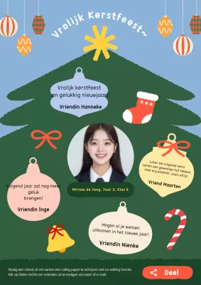 Hemelsblauwe schattige kerstuitnodiging