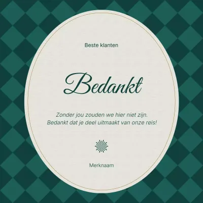 Groen en wit vintage klassiek nieuwjaarsgroet sociaal media vierkant