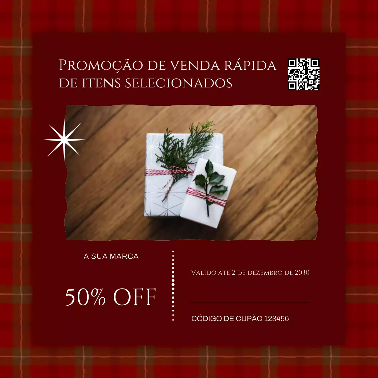 Anúncio de Venda Elegante em Vermelho