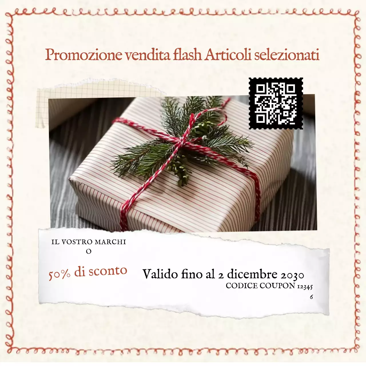 Post promozionale di vendita vintage rossa