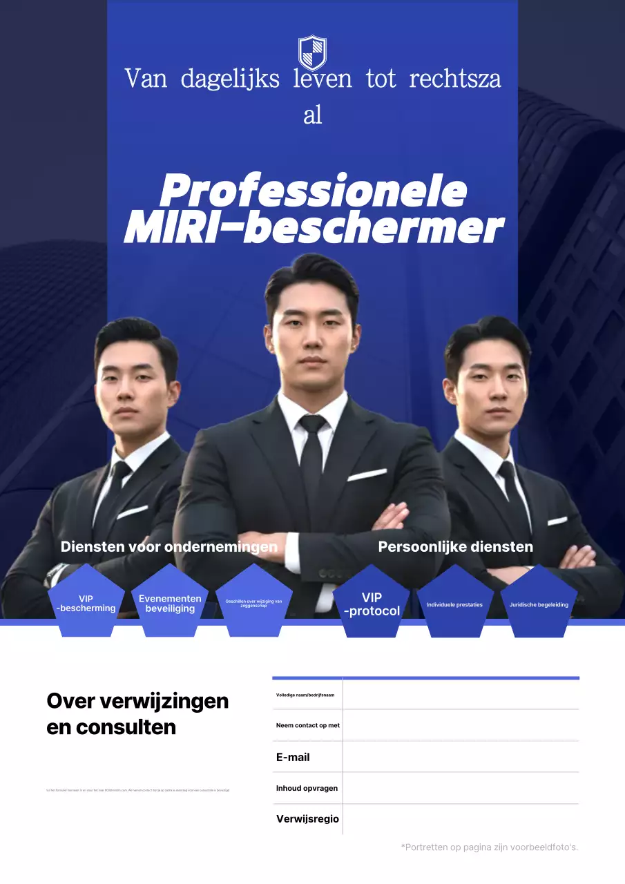 Blauwe moderne beveiligingsservicegids